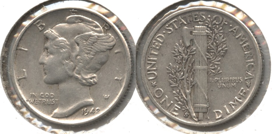 1942-S Mercury Dime EF-40