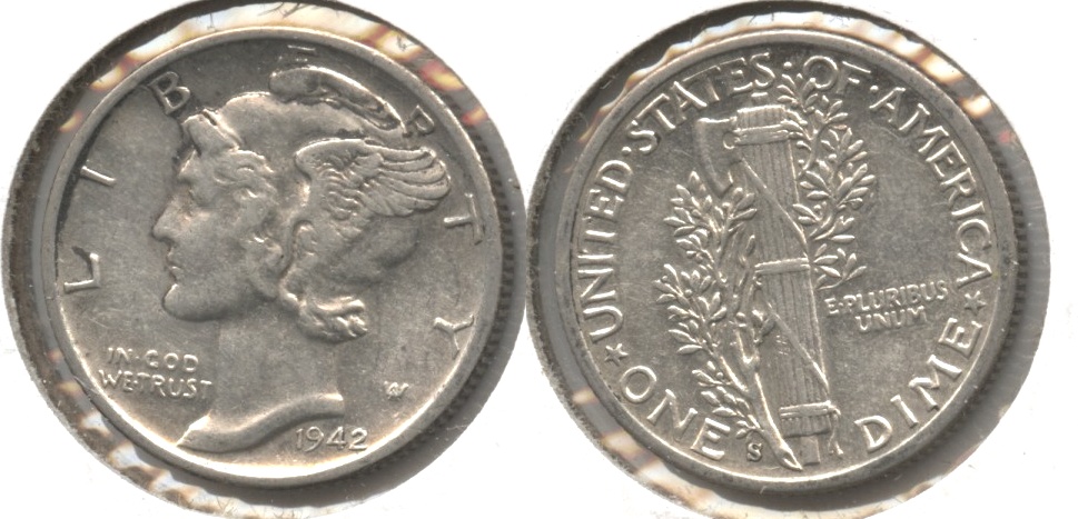 1942-S Mercury Dime EF-40 #g