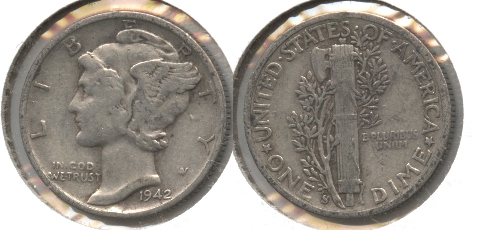 1942-S Mercury Dime Fine-12 #ad
