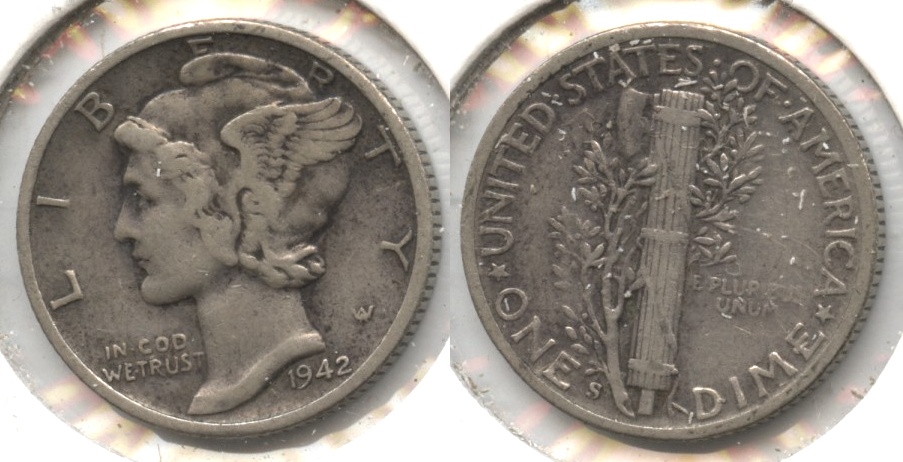 1942-S Mercury Dime Fine-12 #ai