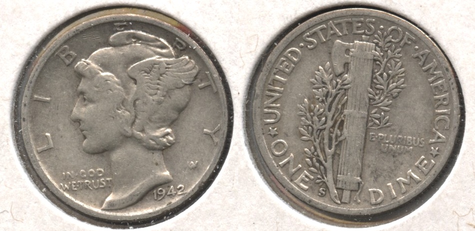 1942-S Mercury Dime Fine-12 #an