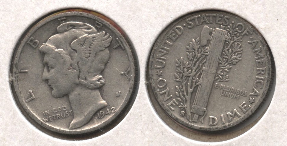 1942-S Mercury Dime Fine-12 #c
