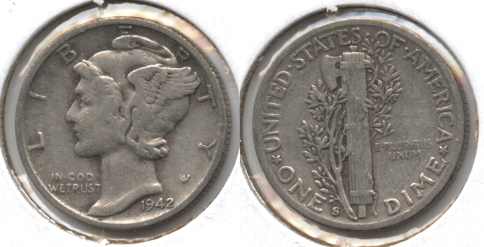 1942-S Mercury Dime Fine-12 #d