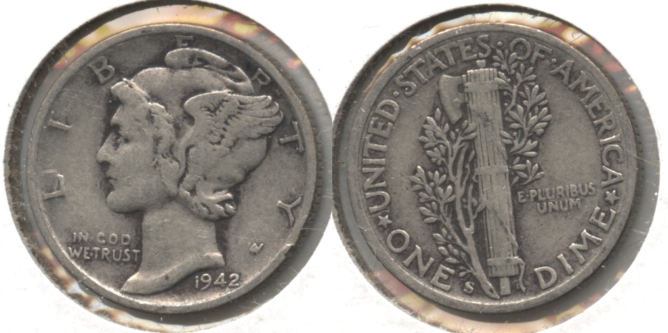 1942-S Mercury Dime Fine-12 #k