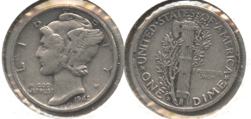 1942-S Mercury Dime Fine-12 #l