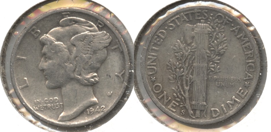 1942-S Mercury Dime Fine-12 #m