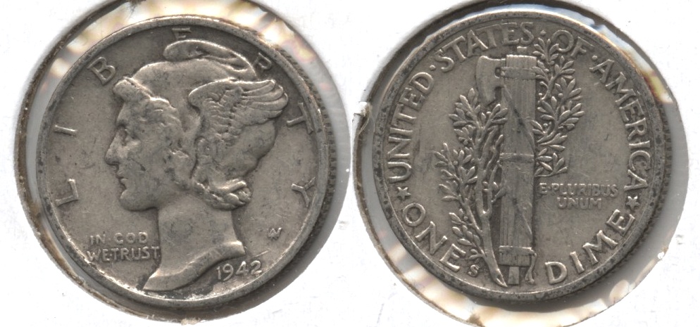 1942-S Mercury Dime Fine-12 #o