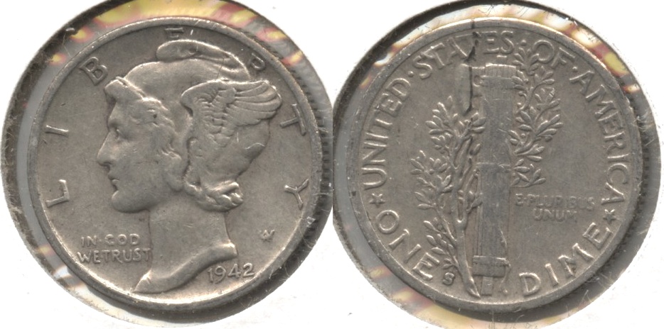 1942-S Mercury Dime Fine-12 #q