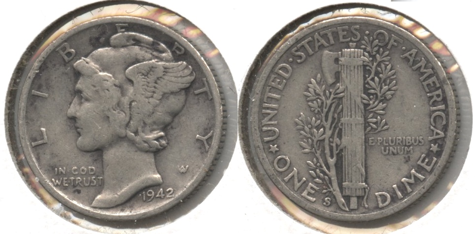 1942-S Mercury Dime Fine-12 #r