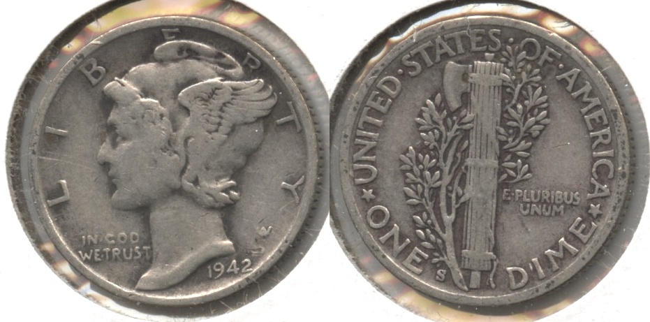 1942-S Mercury Dime Fine-12 #s