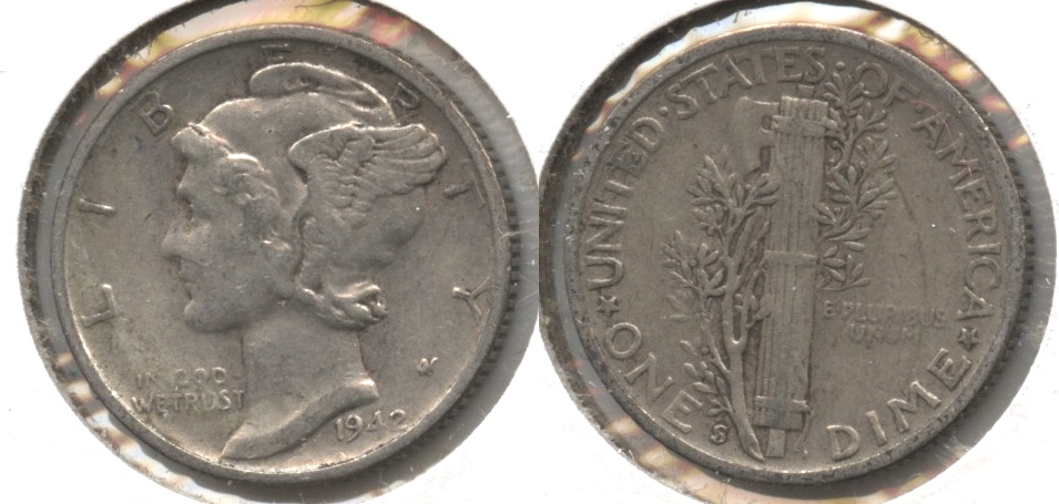 1942-S Mercury Dime Fine-12 #t