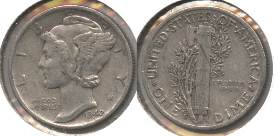 1942-S Mercury Dime Fine-12 #u