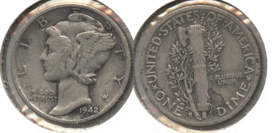 1942-S Mercury Dime Fine-12 #v