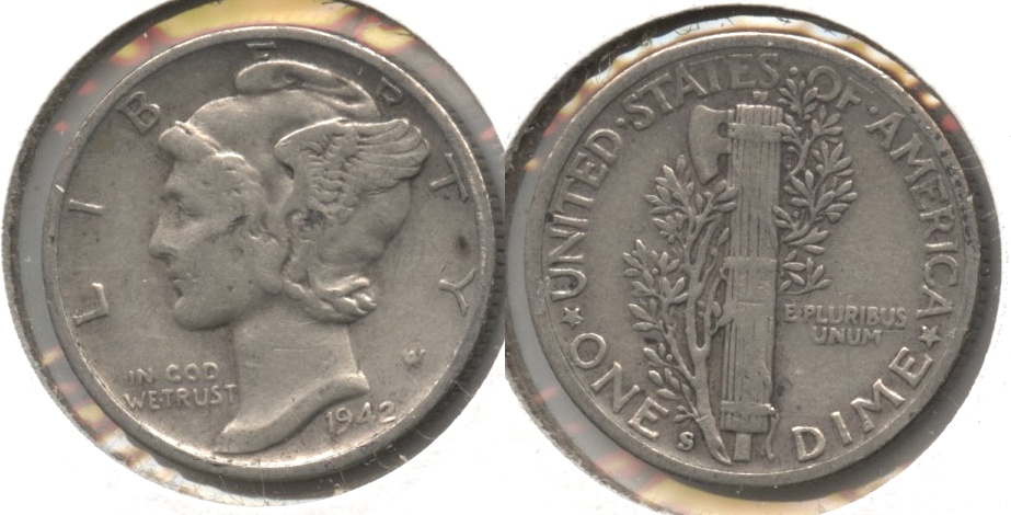 1942-S Mercury Dime Fine-12 #y