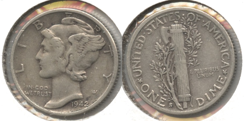 1942-S Mercury Dime VF-20