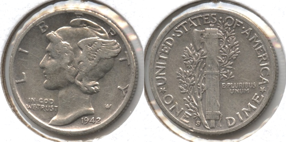 1942-S Mercury Dime VF-20 #a