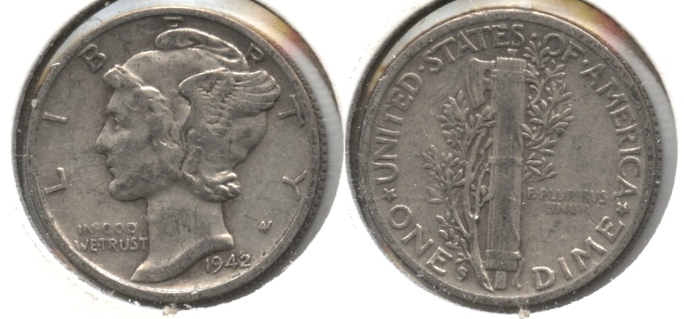 1942-S Mercury Dime VF-20 #b