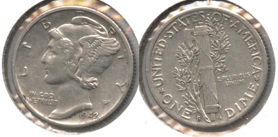 1942-S Mercury Dime VF-20 #h