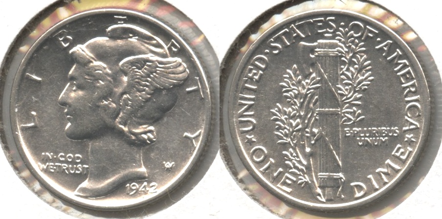 1942 Mercury Dime AU-50 #b