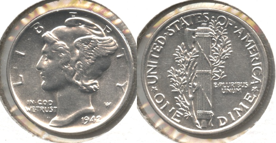 1942 Mercury Dime AU-50 #c