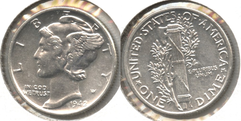 1942 Mercury Dime AU-50 #d