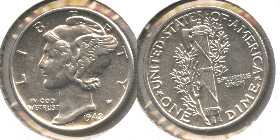 1942 Mercury Dime AU-50 #e