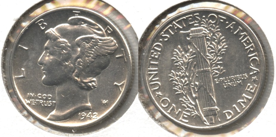 1942 Mercury Dime AU-50 #f