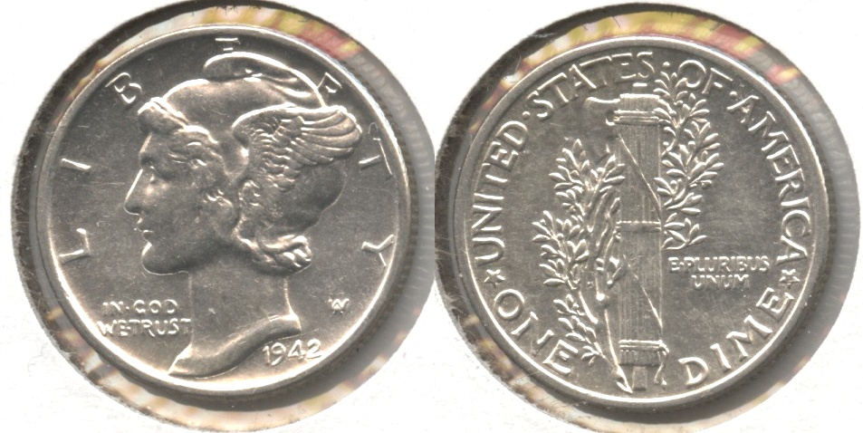 1942 Mercury Dime AU-50 #m