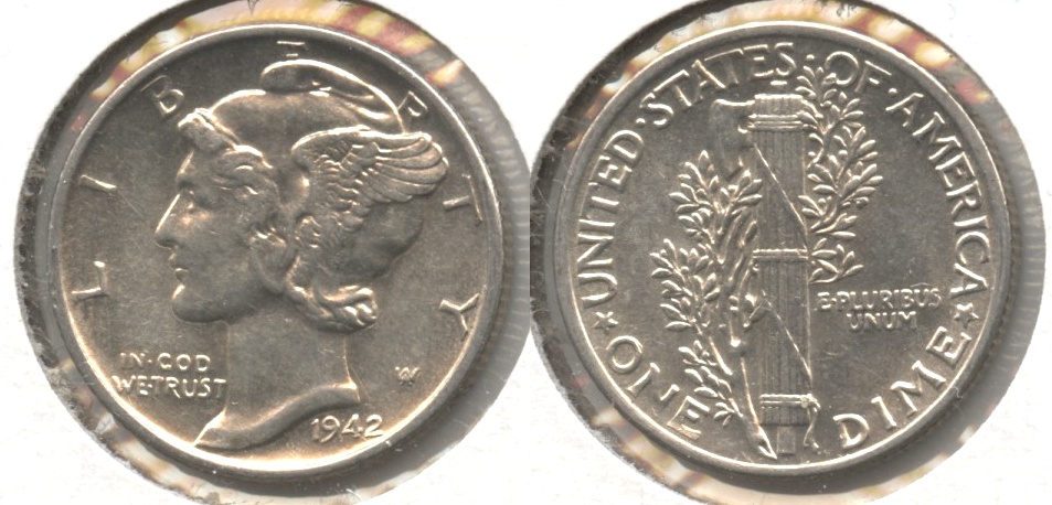 1942 Mercury Dime AU-55 #a