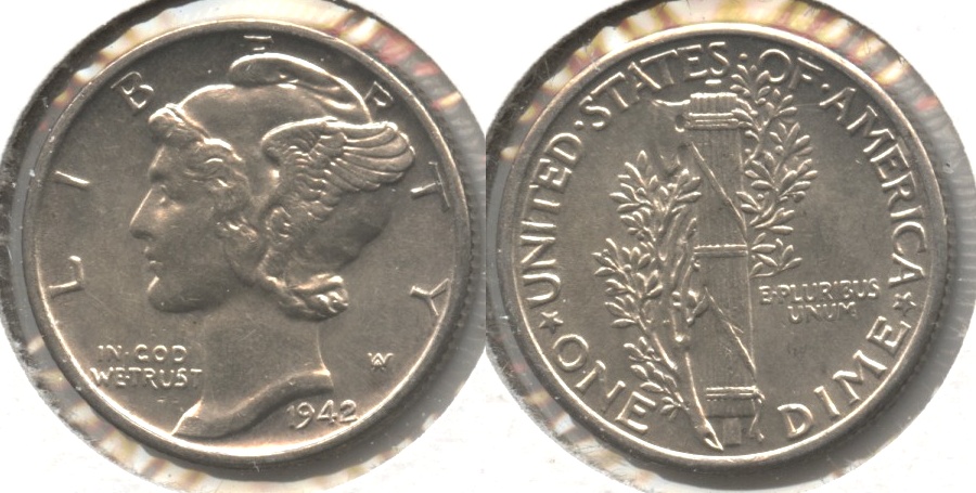 1942 Mercury Dime AU-55 #d