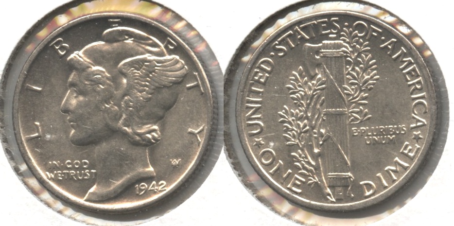 1942 Mercury Dime AU-55 #l