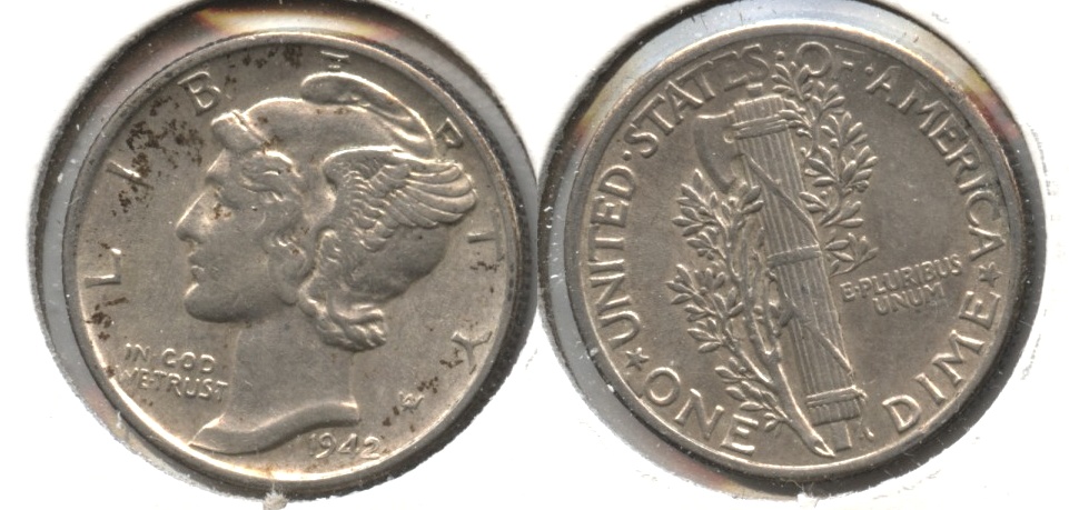 1942 Mercury Dime EF-40 #a