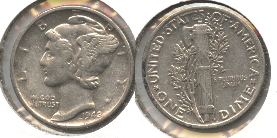 1942 Mercury Dime EF-40 #b
