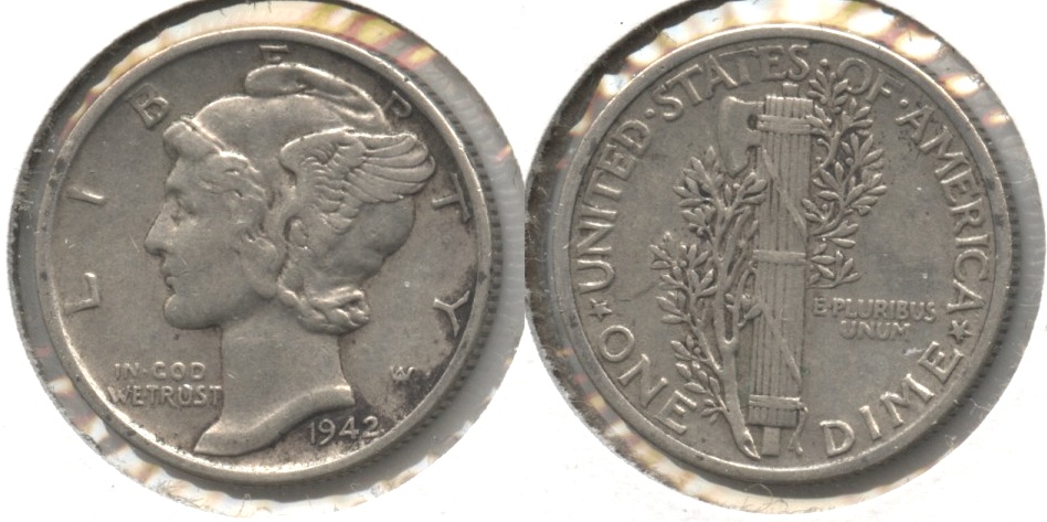 1942 Mercury Dime EF-40 #d