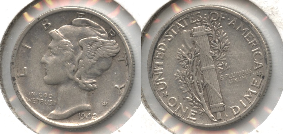 1942 Mercury Dime EF-40 #h