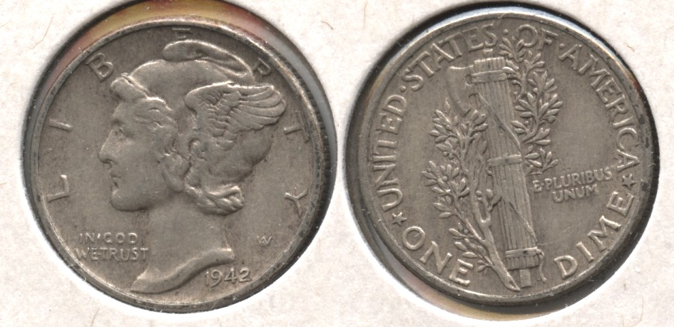 1942 Mercury Dime EF-40 #x
