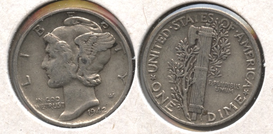 1942 Mercury Dime EF-40 #y