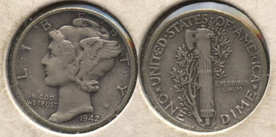 1942 Mercury Dime Fine-12