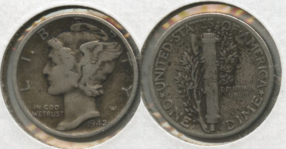 1942 Mercury Dime Fine-12 #b