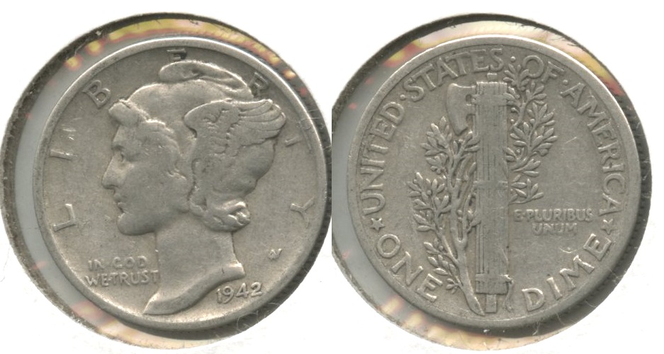 1942 Mercury Dime Fine-12 #c