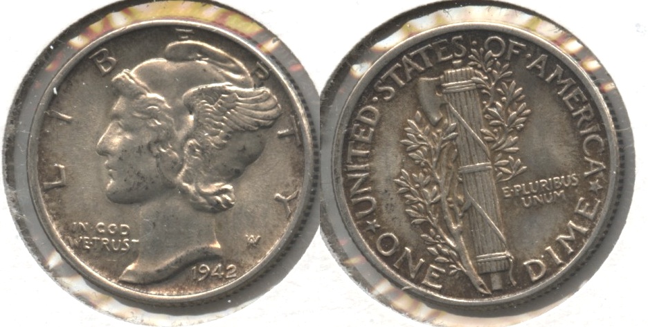 1942 Mercury Dime MS-60