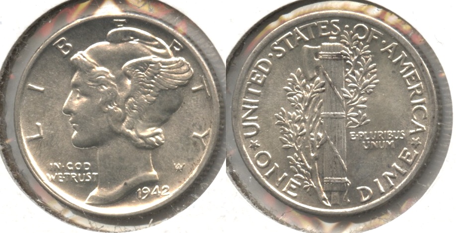 1942 Mercury Dime MS-60 #a