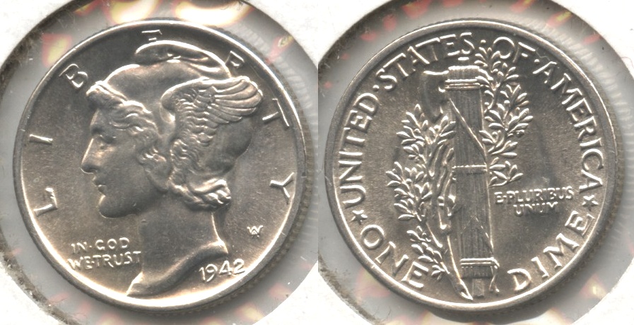 1942 Mercury Dime MS-60 #e