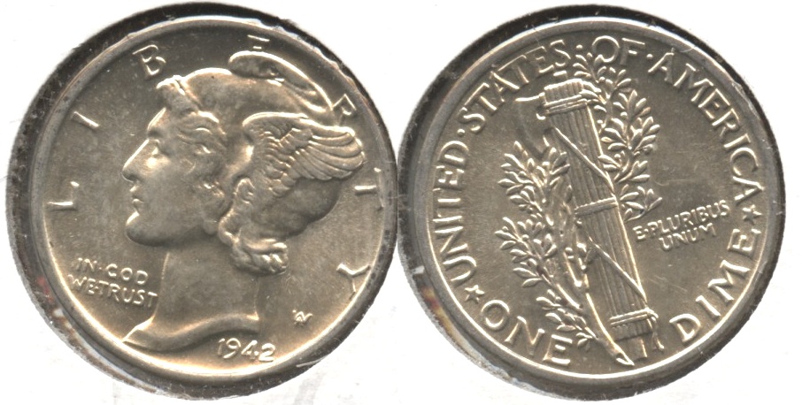 1942 Mercury Dime MS-60 #g