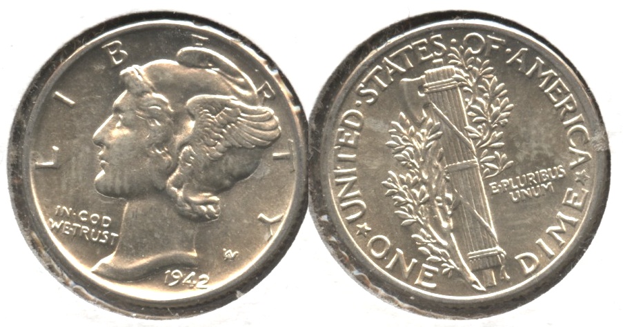 1942 Mercury Dime MS-60 #h