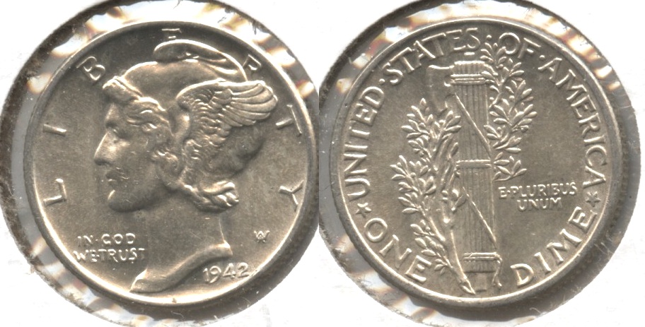 1942 Mercury Dime MS-60 #k