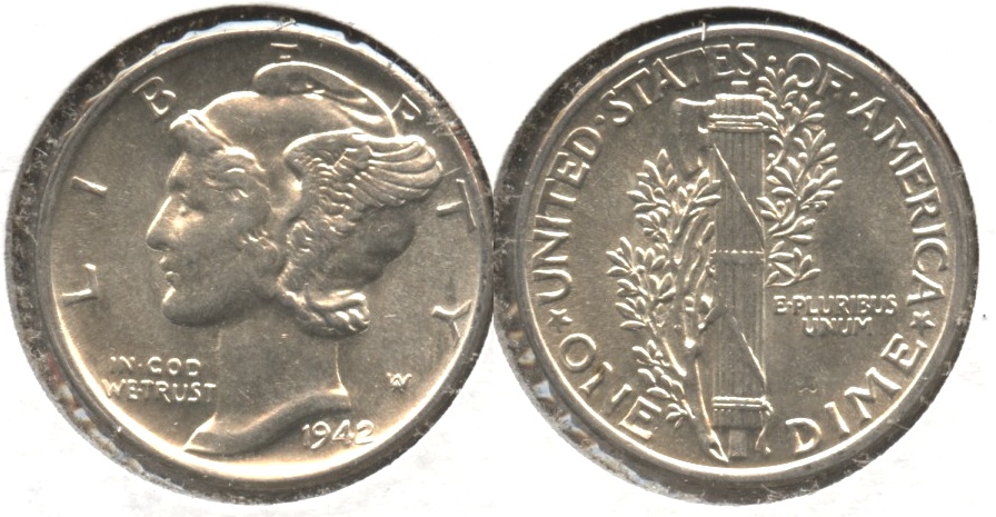 1942 Mercury Dime MS-60 #l
