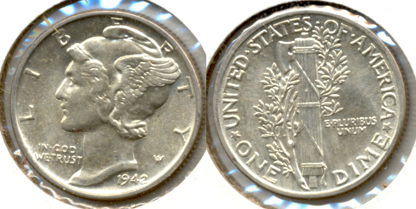 1942 Mercury Dime MS-63 f