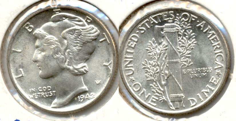 1942 Mercury Dime MS-63 h