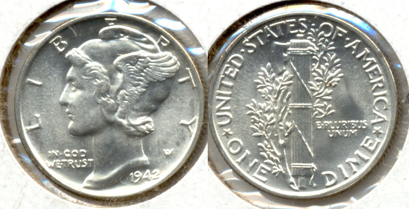 1942 Mercury Dime MS-64